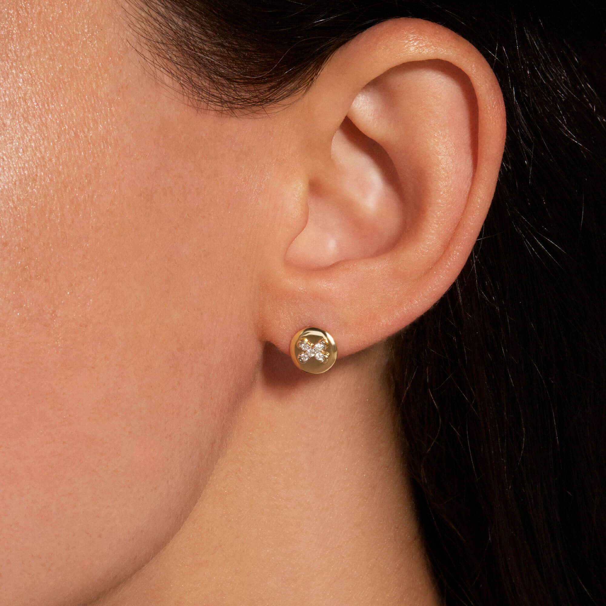 Diamond Button Studs - 2