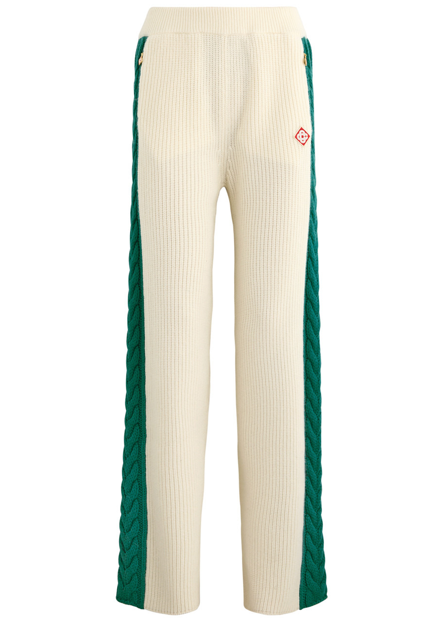 Casablanca Logo Wide-leg Wool-blend Trousers - 1