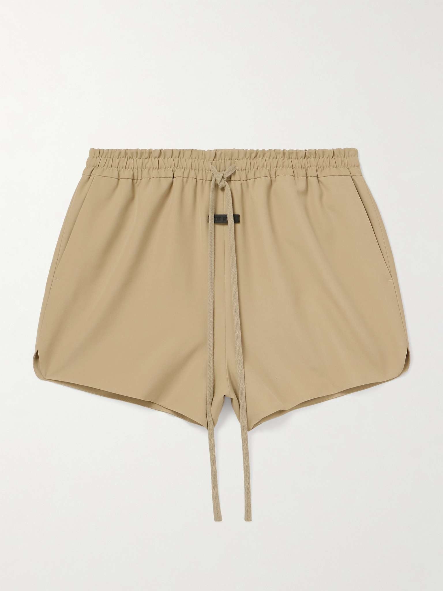 Wide-Leg Logo-Appliquéd Virgin Wool-Crepe Drawstring Shorts - 1