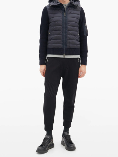 Moncler Down-quilted wool-blend hooded cardigan outlook