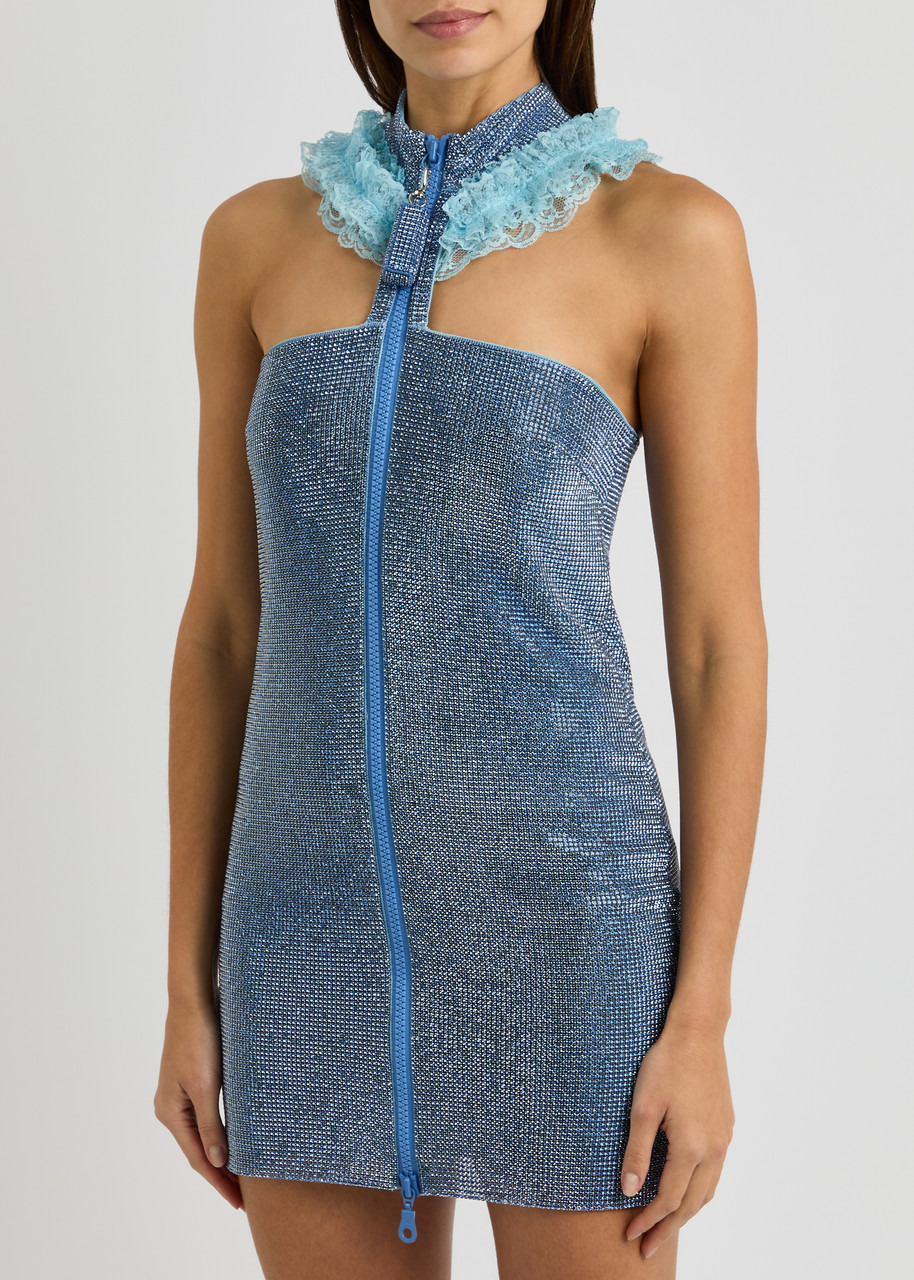 Self-portrait X Christopher Kane Crystal-embellished Chainmail Mini Dress - 2