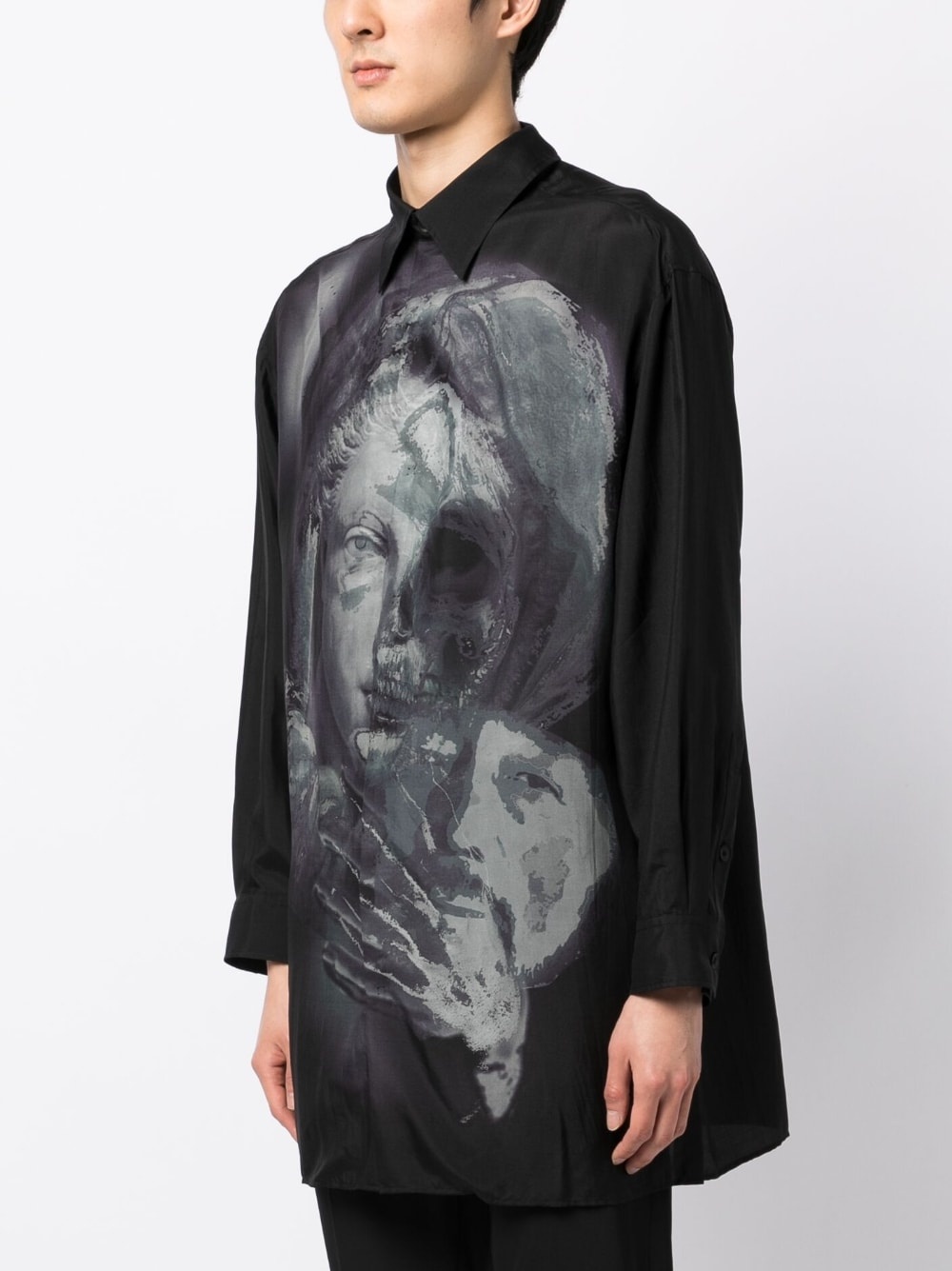 graphic-print silk shirt - 3