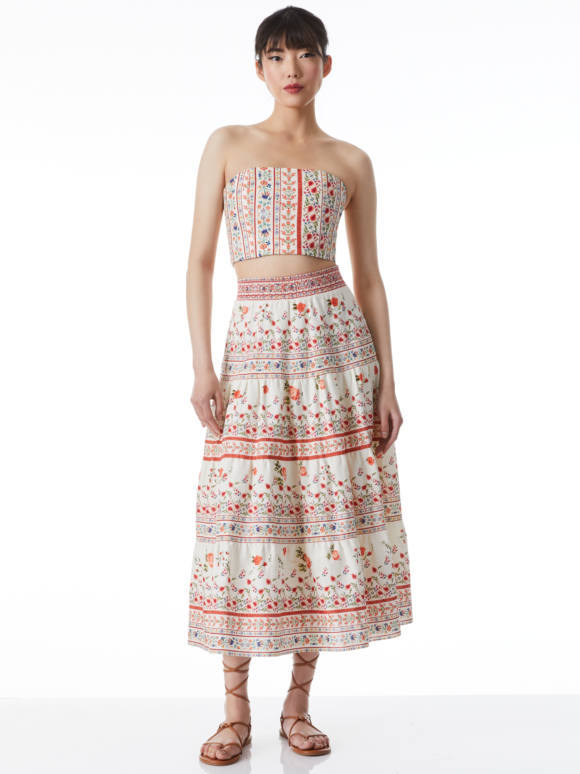 MELONY SMOCKED WAIST BAND SHIRRED SKIRT - 4