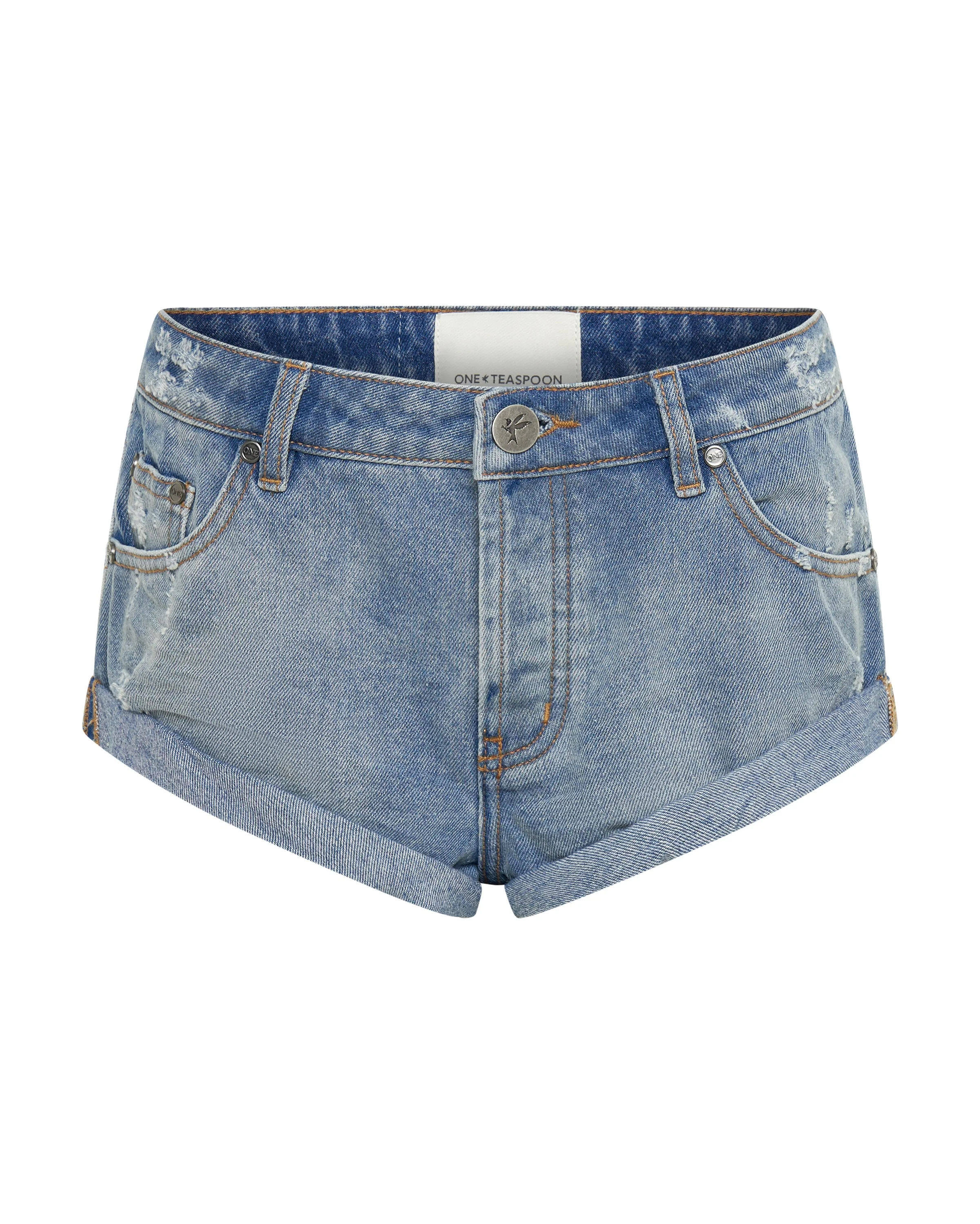 Bandits Low Waist Denim Shorts - Blue Malt - 1