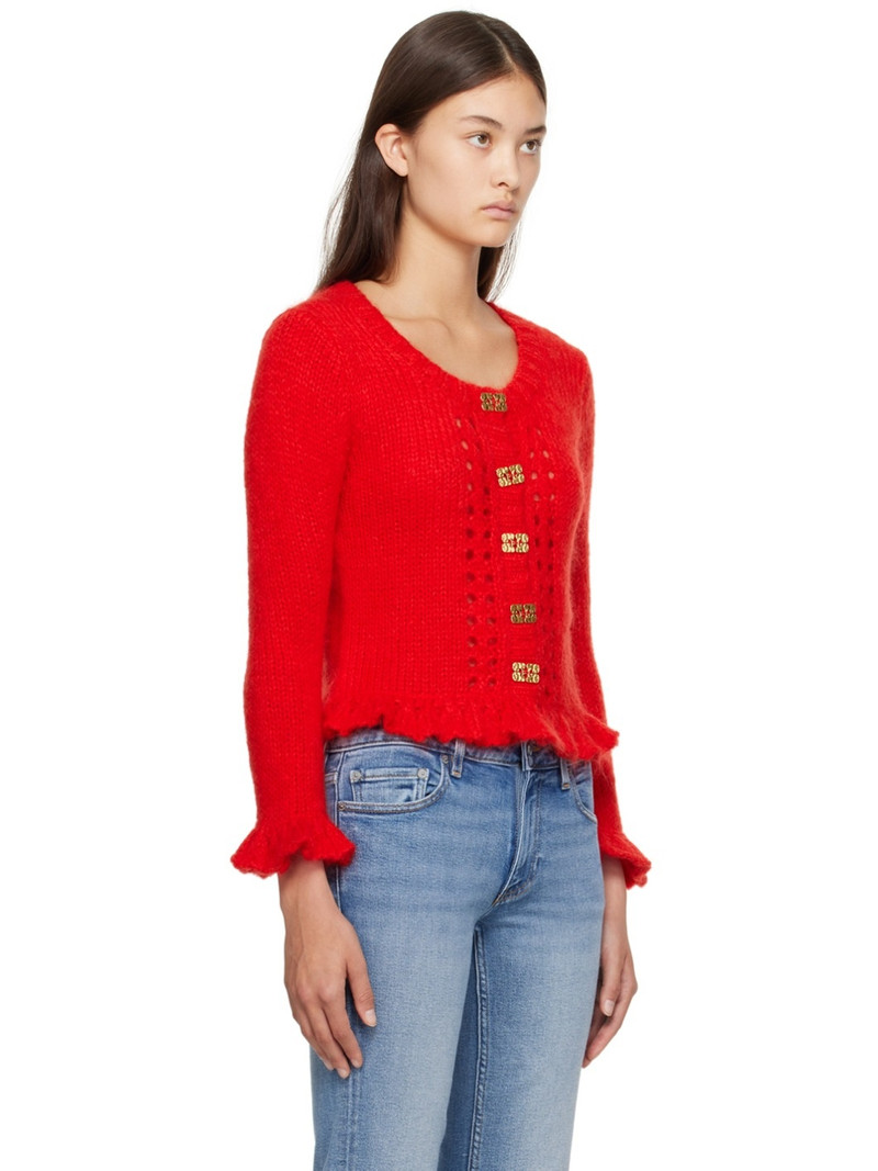 Red Ruffled Cardigan 2