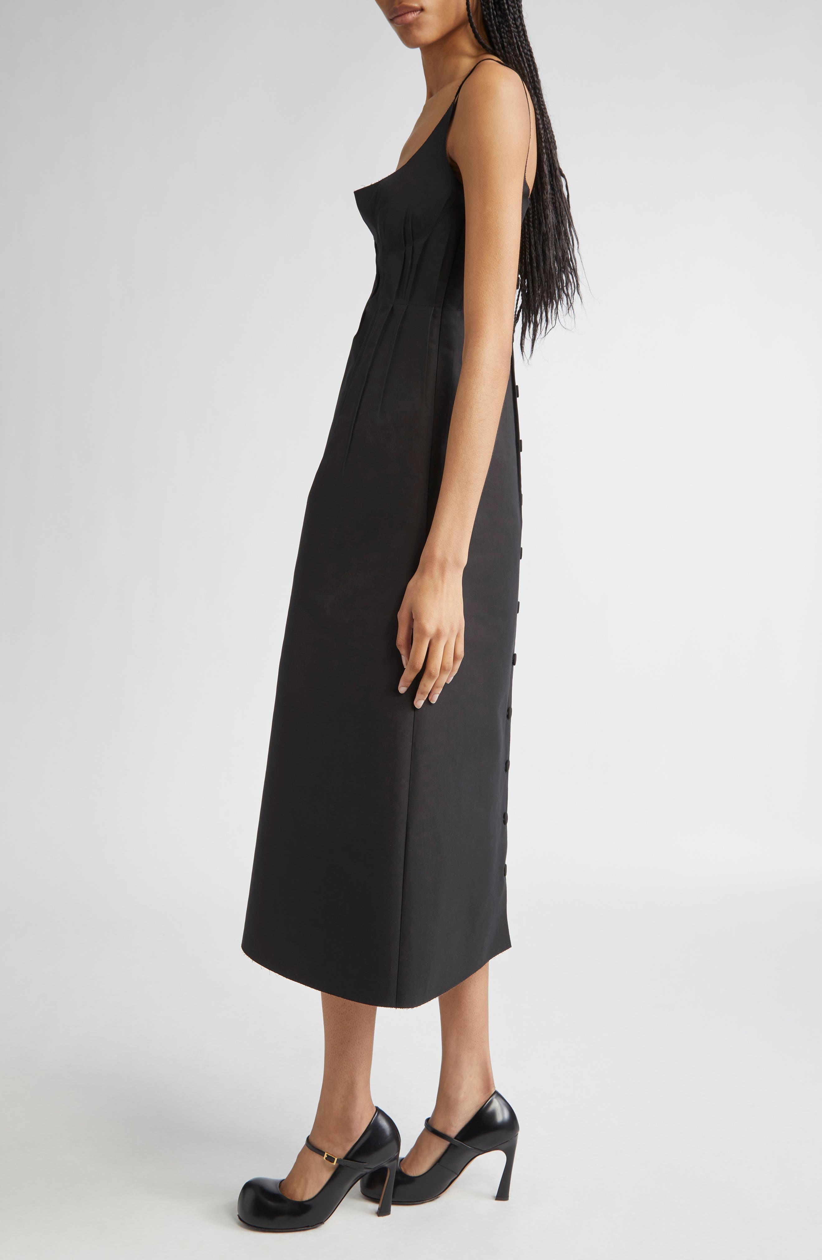 Marni Bonded Poplin A-Line Dress in 00N99 Black at Nordstrom - 3