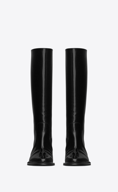 SAINT LAURENT hunt boots in glazed leather outlook