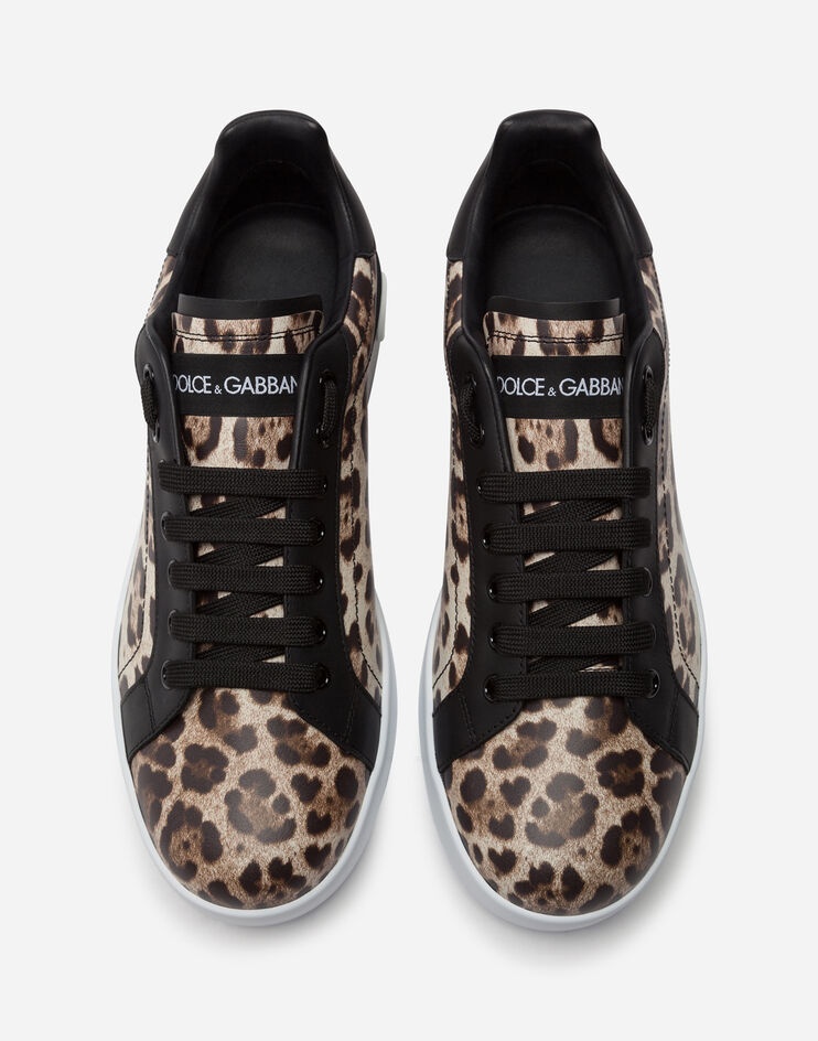 Portofino sneakers in leopard-print calfskin nappa - 4