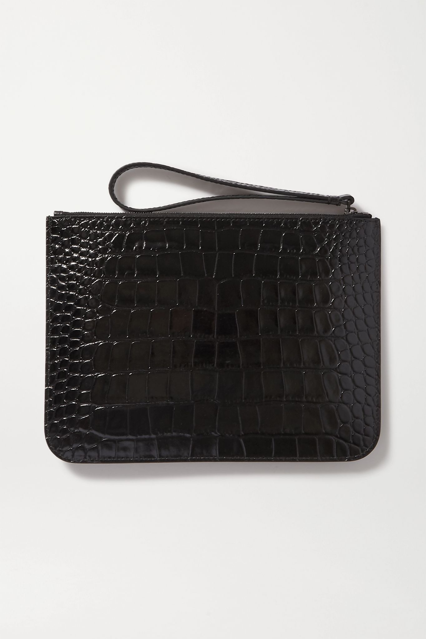 BB croc-effect leather pouch - 3