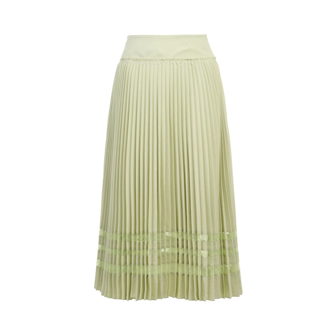 Midi Pleated Lace Skirt - 1