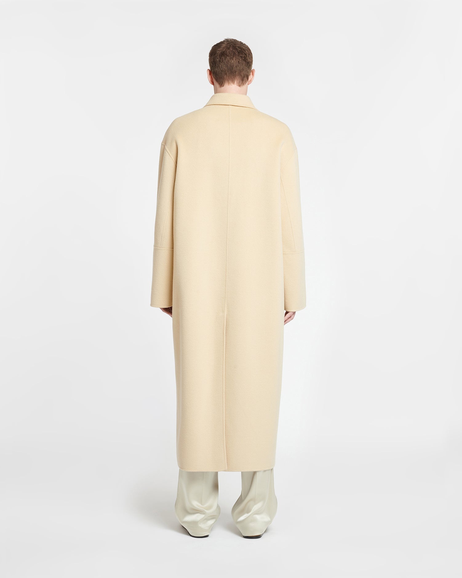Double Wool And Silk-Blend Coat - 3