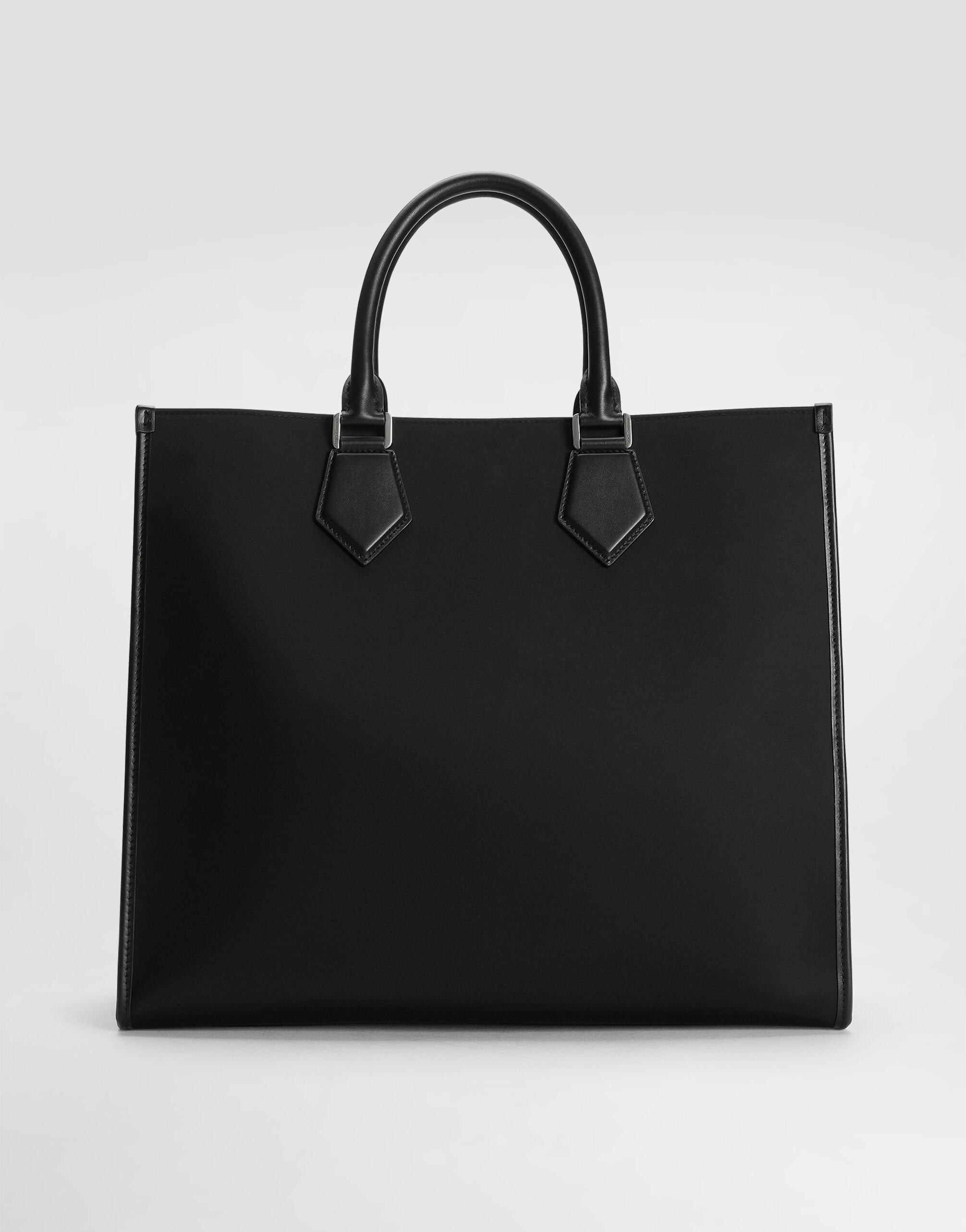 Large nylon shopper with rubberized logo - 4