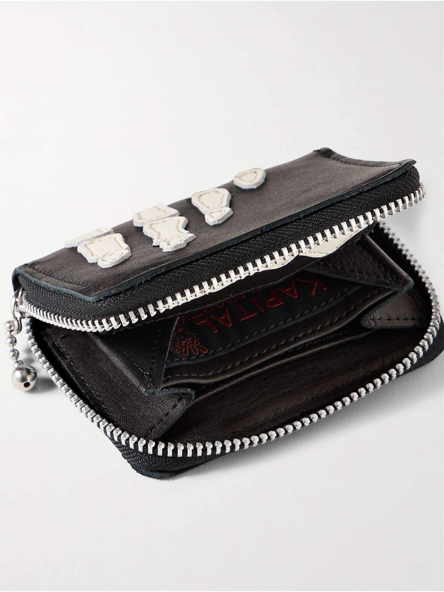 Thumbs-Up Mini Appliquéd Leather Zip-Around Wallet - 2