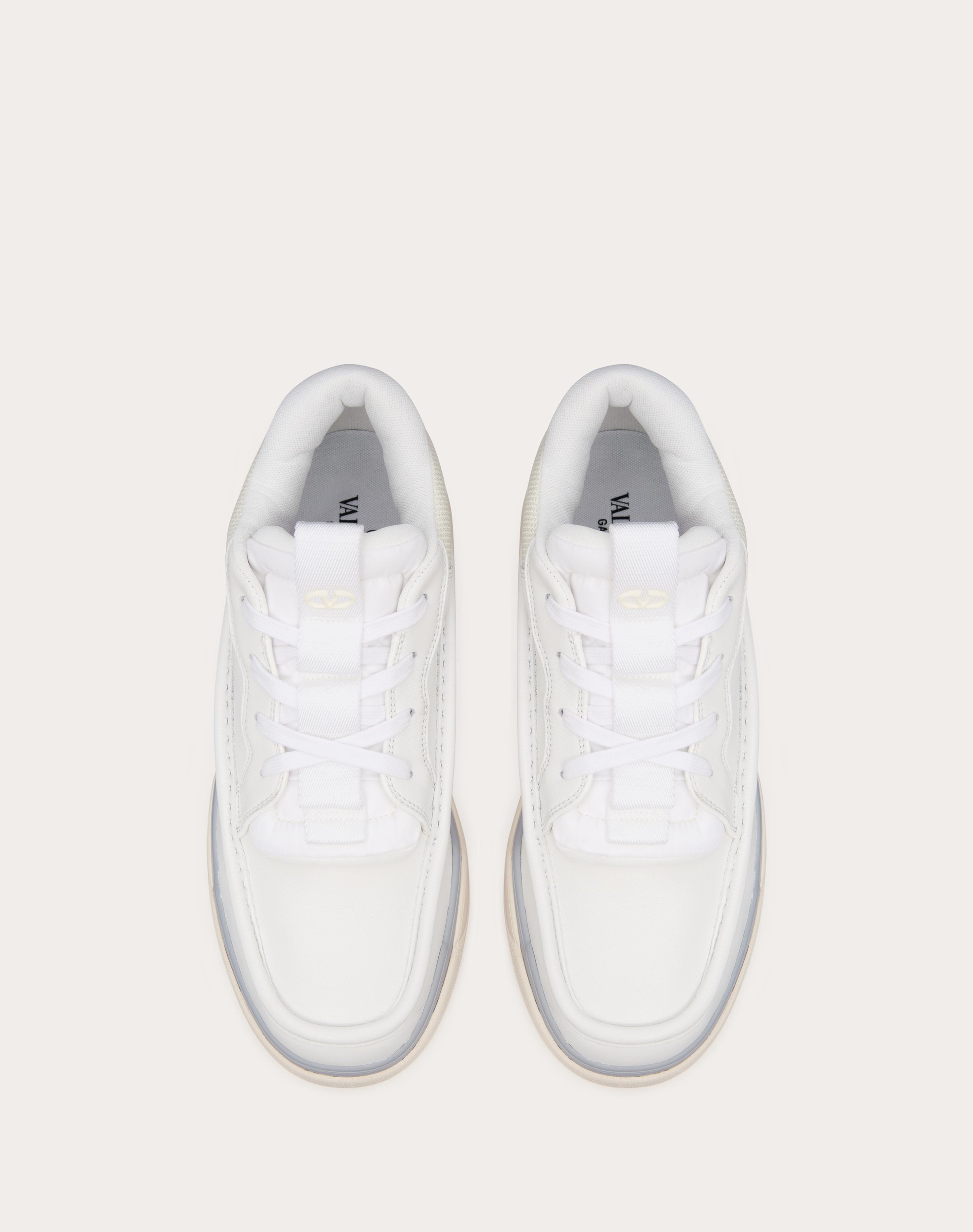 Valentino CALFSKIN LEATHER MID-TOP RUNBOOT SNEAKER | REVERSIBLE