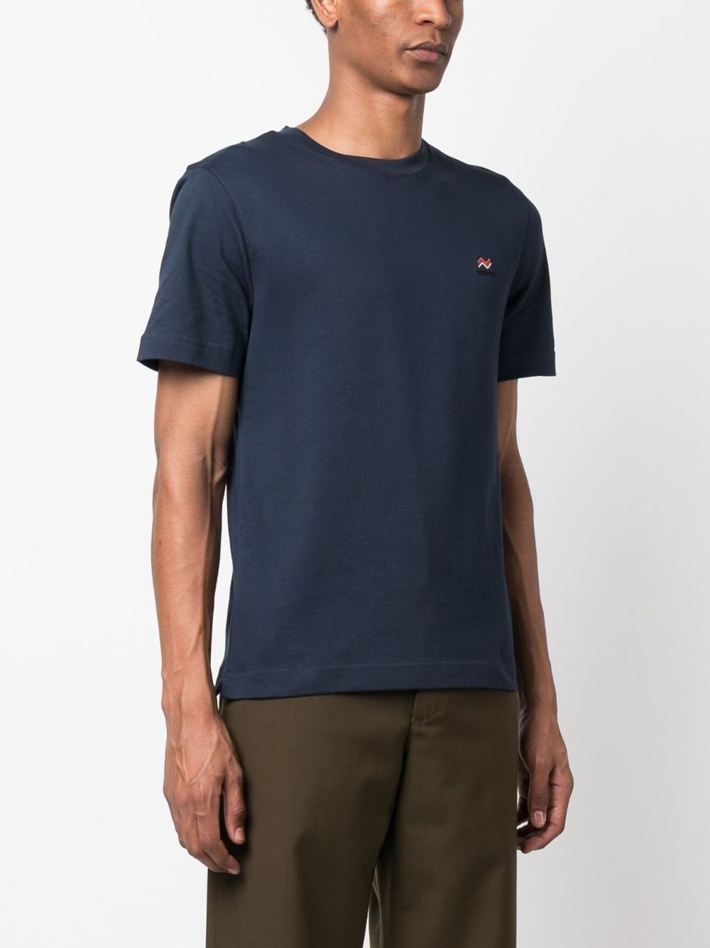 logo-embroidered cotton T-shirt - 3
