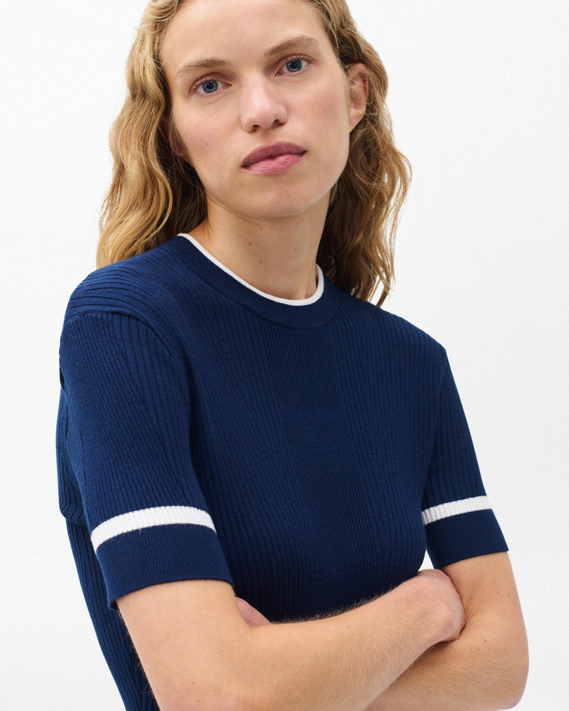 Kassy Ribbed Short-Sleeve Sweater 4