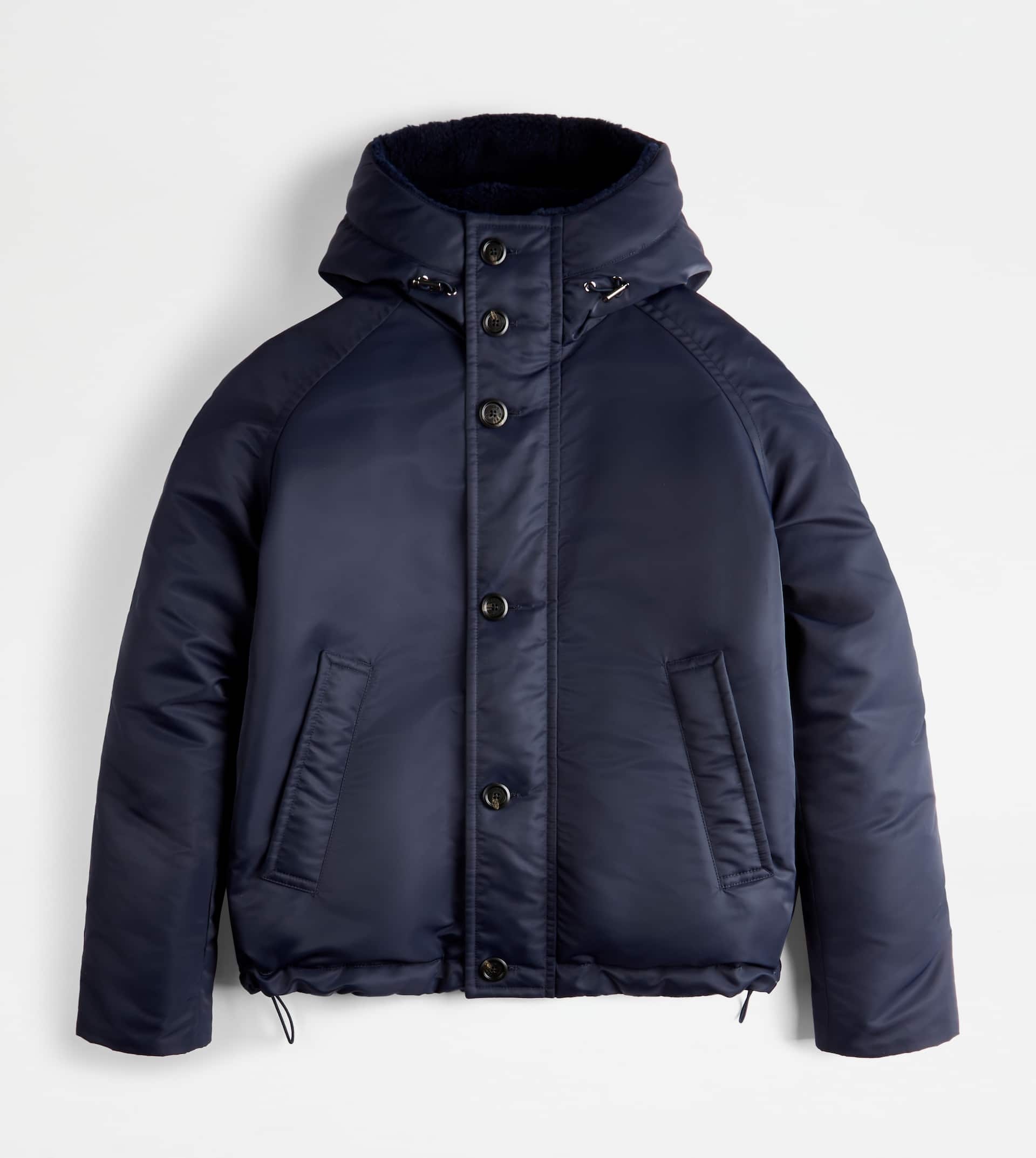 HOODED DOWN JACKET - BLUE - 1