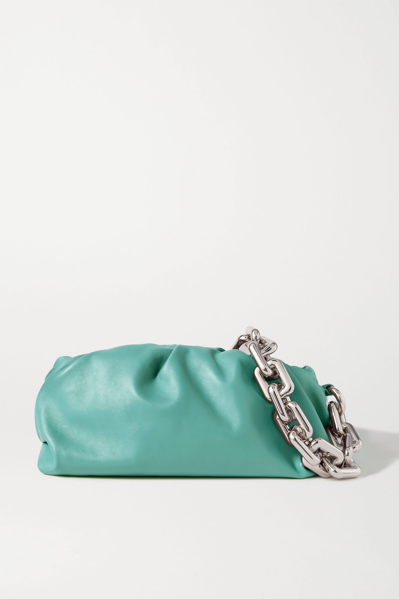 The Chain Pouch gathered leather clutch - 1