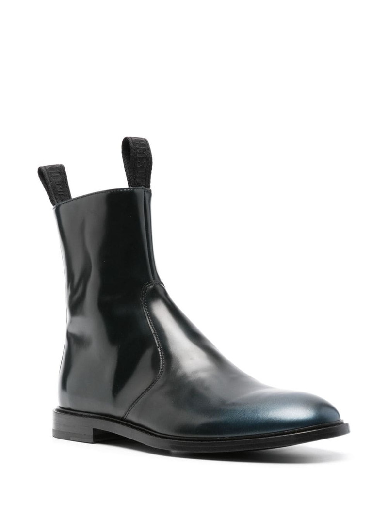 Moschino almond-toe leather ankle boots outlook