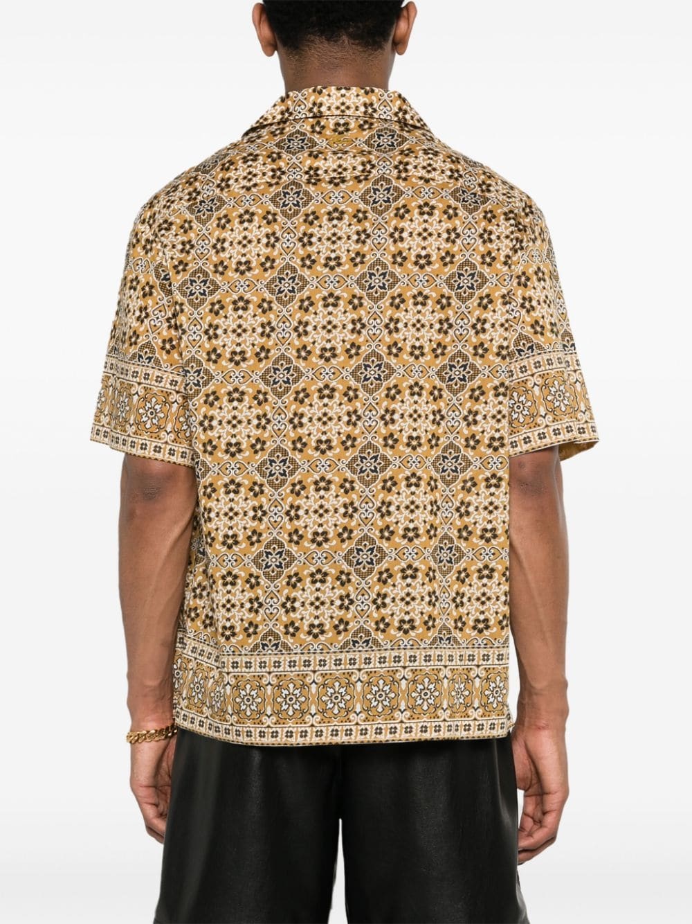 mosaic-print cotton shirt - 4