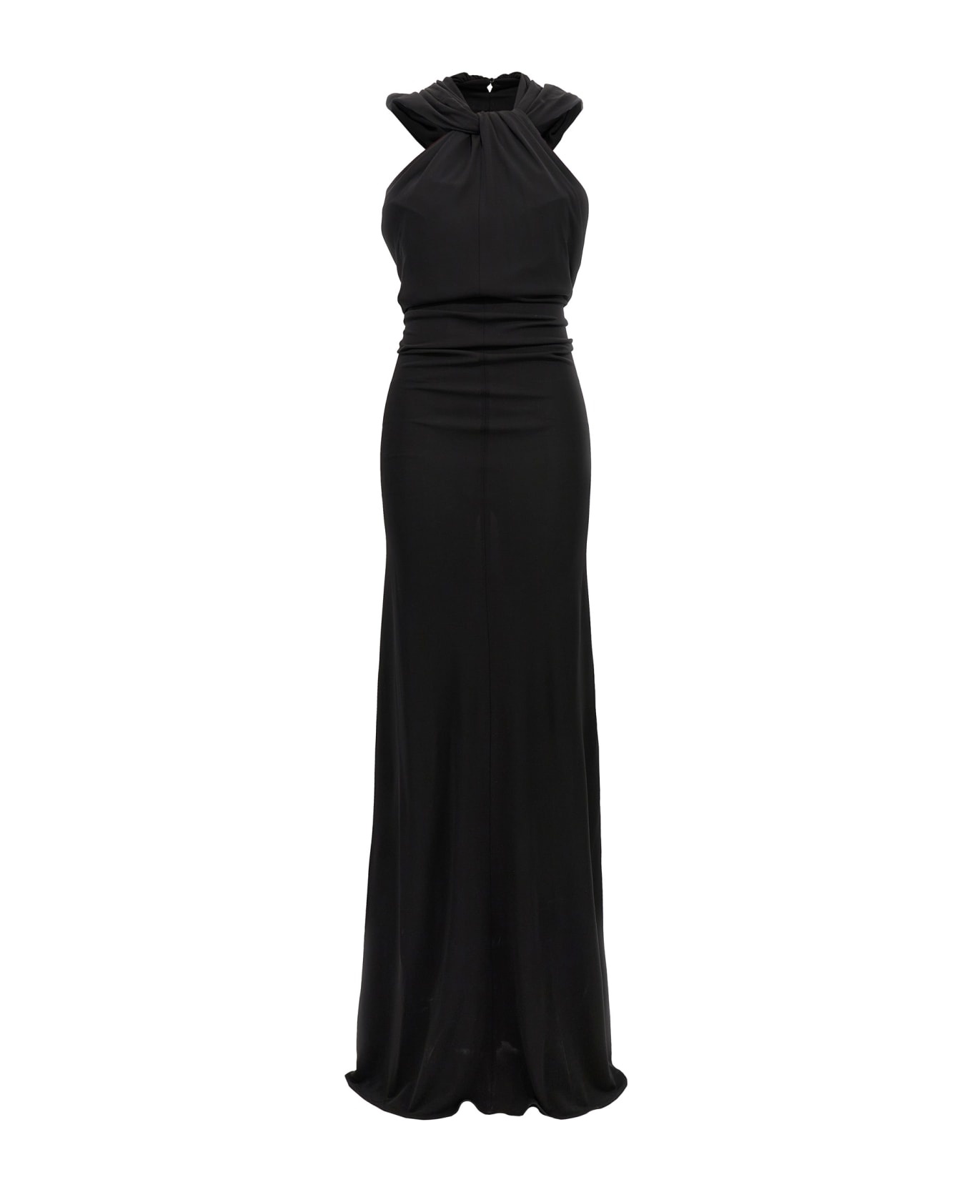Scarf Detail Long Dress - 1