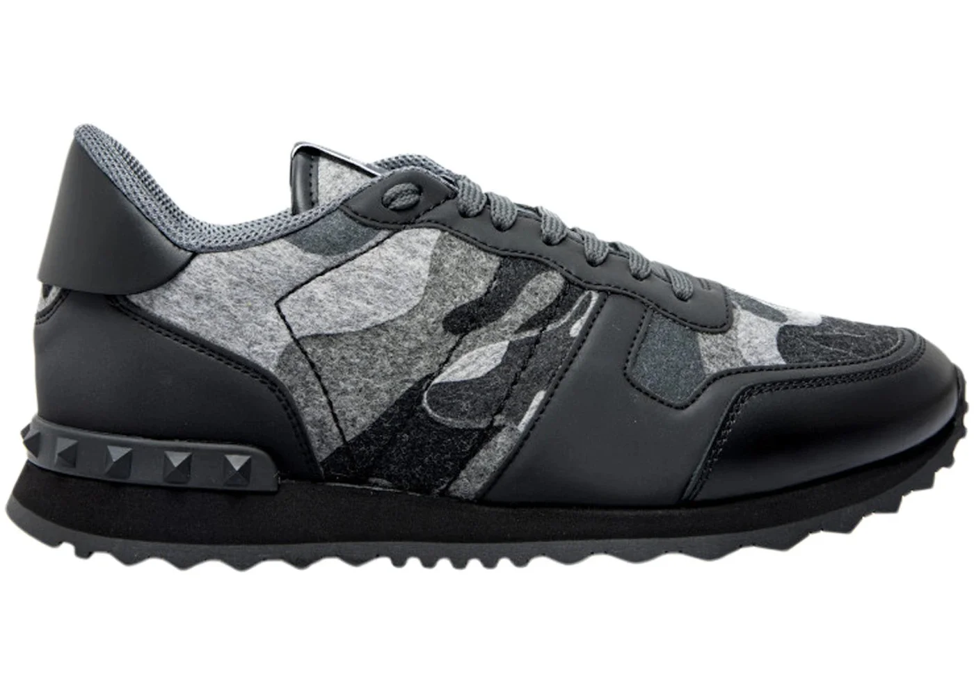 Valentino Garavani Rockrunner Felt Grey Black - 1