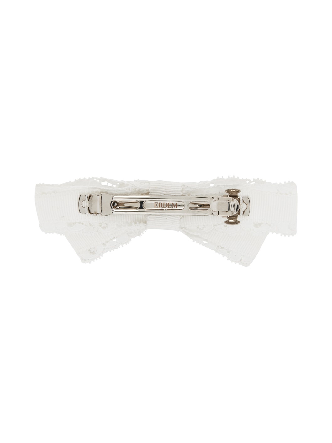 White Bow Hair Barrette - 2