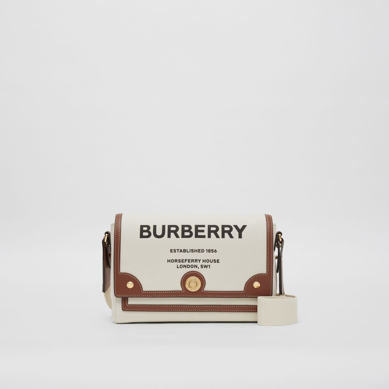 Horseferry Print Canvas Note Crossbody Bag - 1