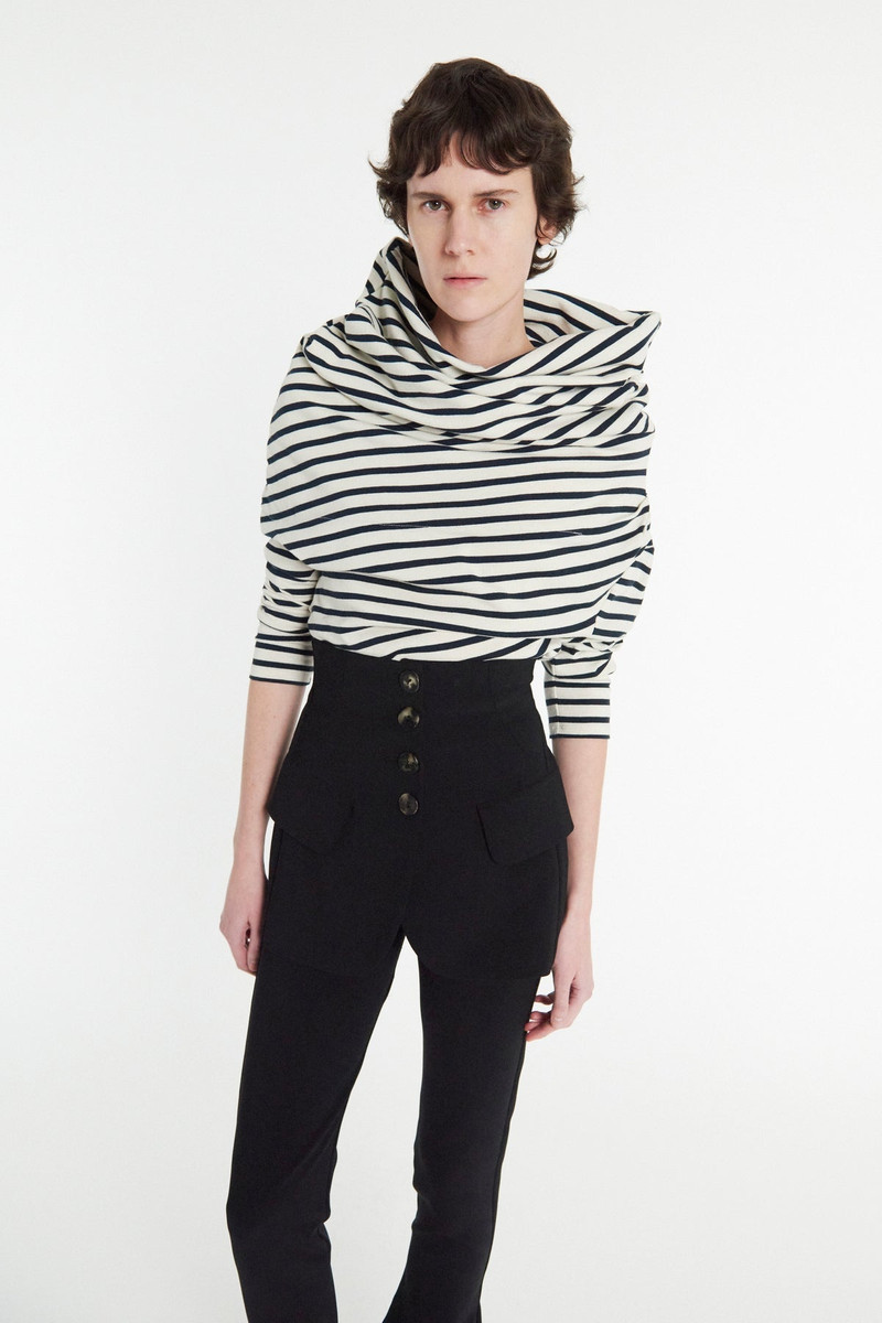 SLIM LEG TROUSER WITH BASQUE DETAIL BLACK 6