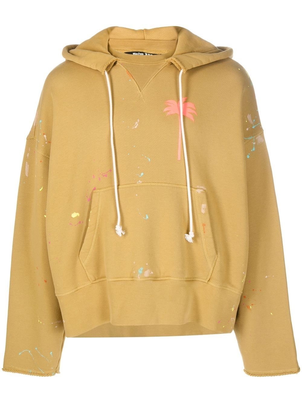 paint-splatter palm-tree hoodie - 1