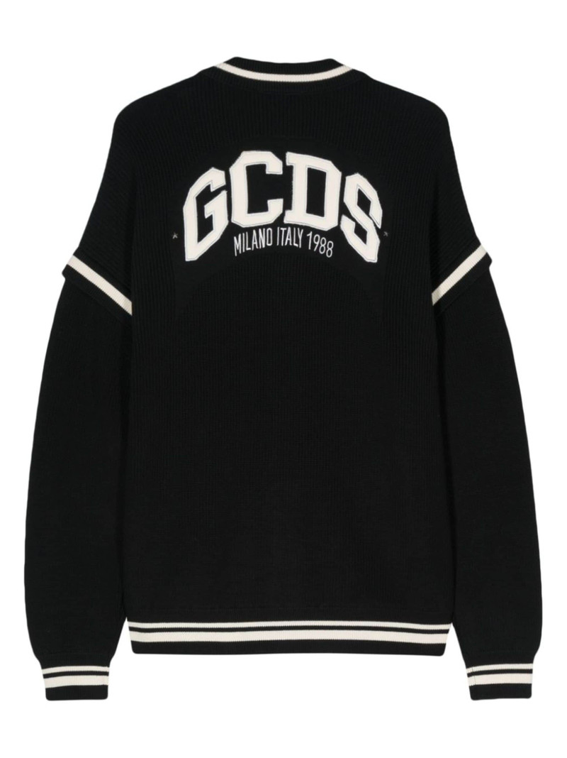 GCDS logo-embroidered cotton cardigan outlook