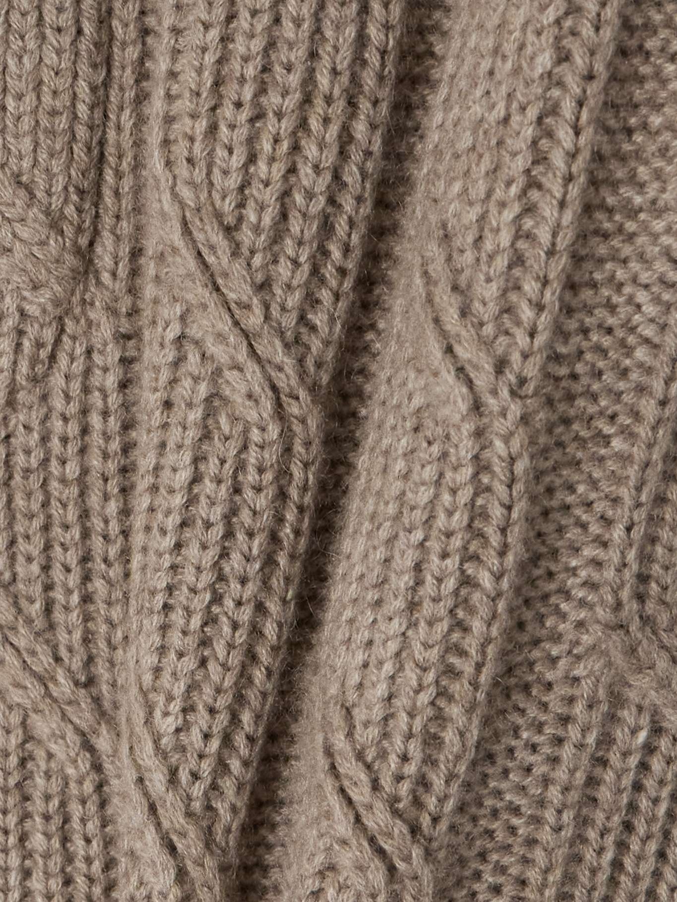 Ebba cable-knit cashmere wide-leg pants Taupe - 4