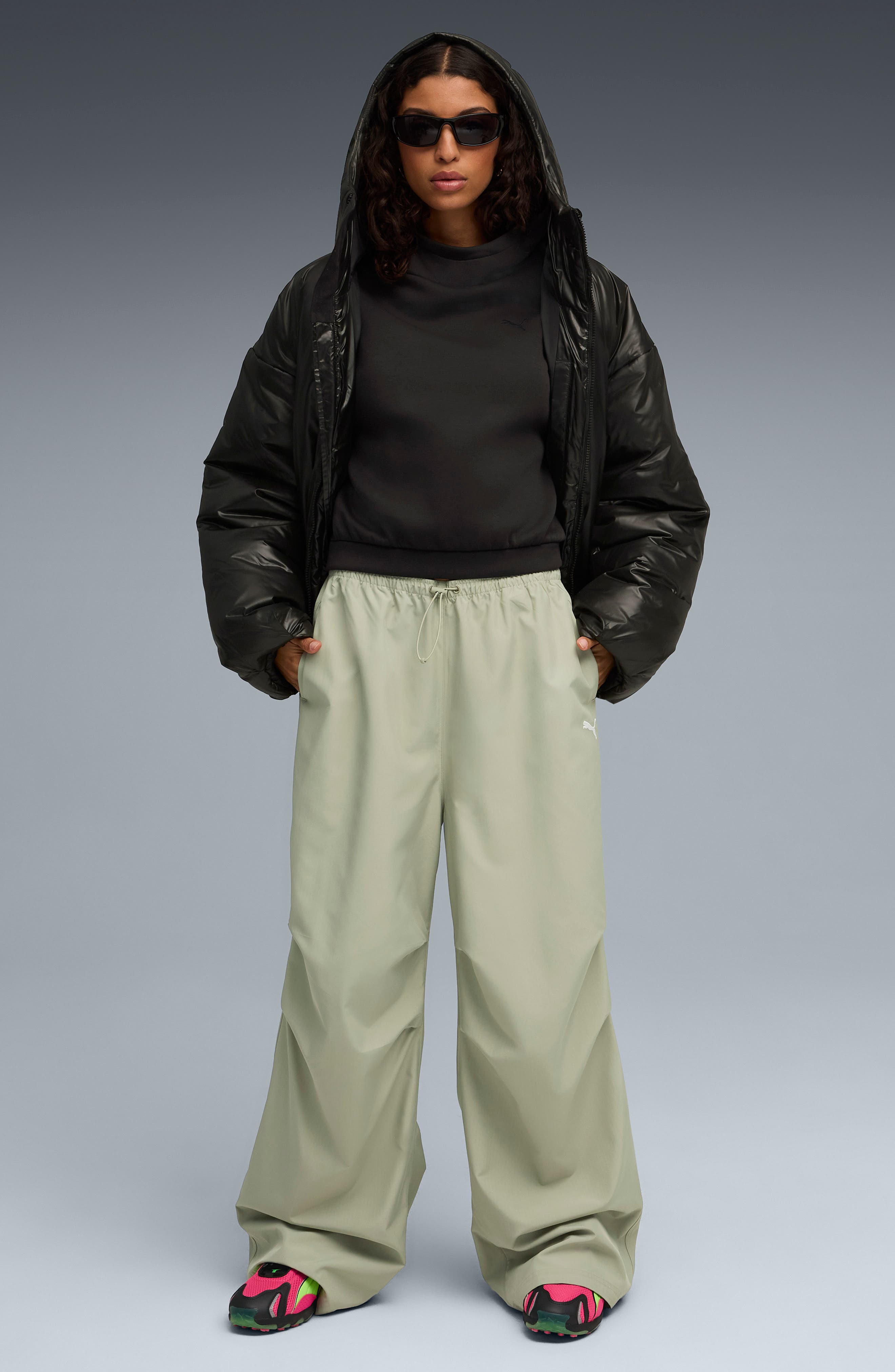 PUMA Essential Parachute Pants in Lux Army at Nordstrom - 4