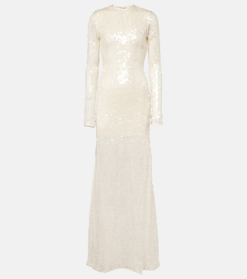 Sequined open-back gown - 1