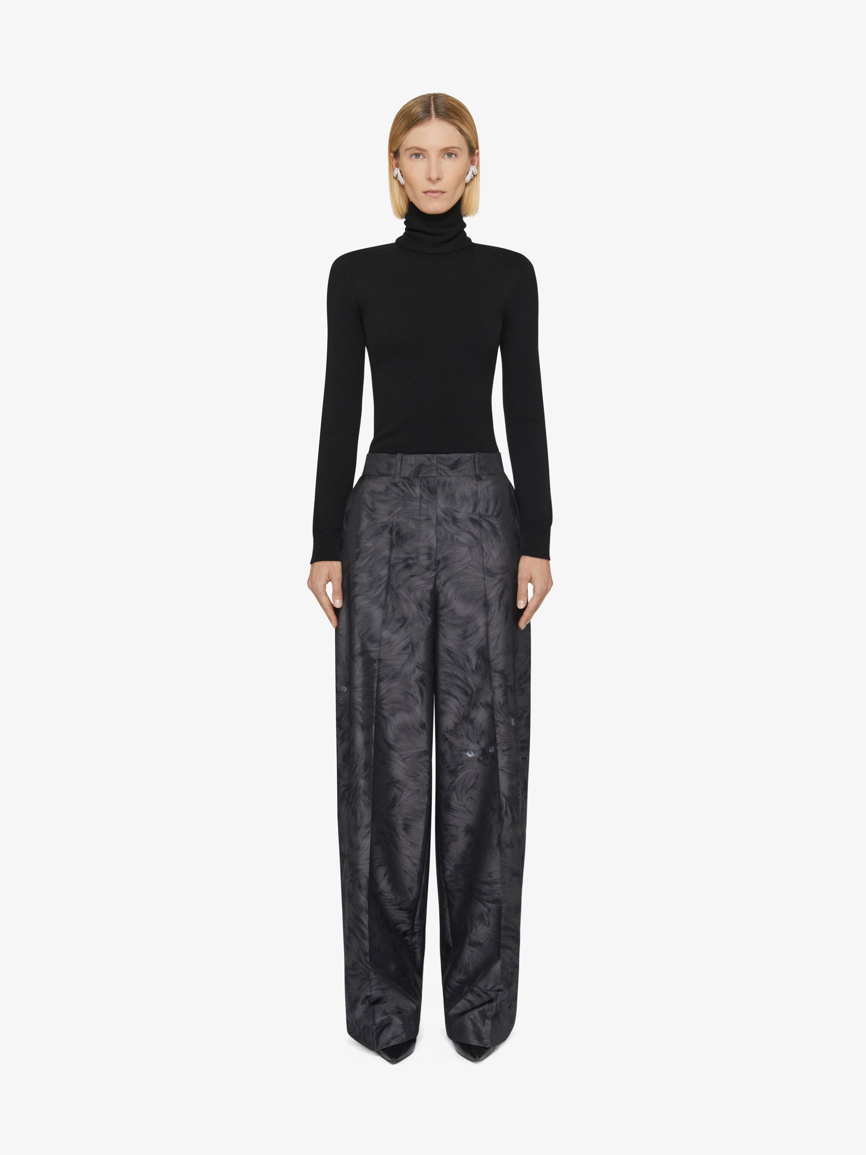 OVERSIZED TAILORED PANTS IN CAT JACQUARD - 2