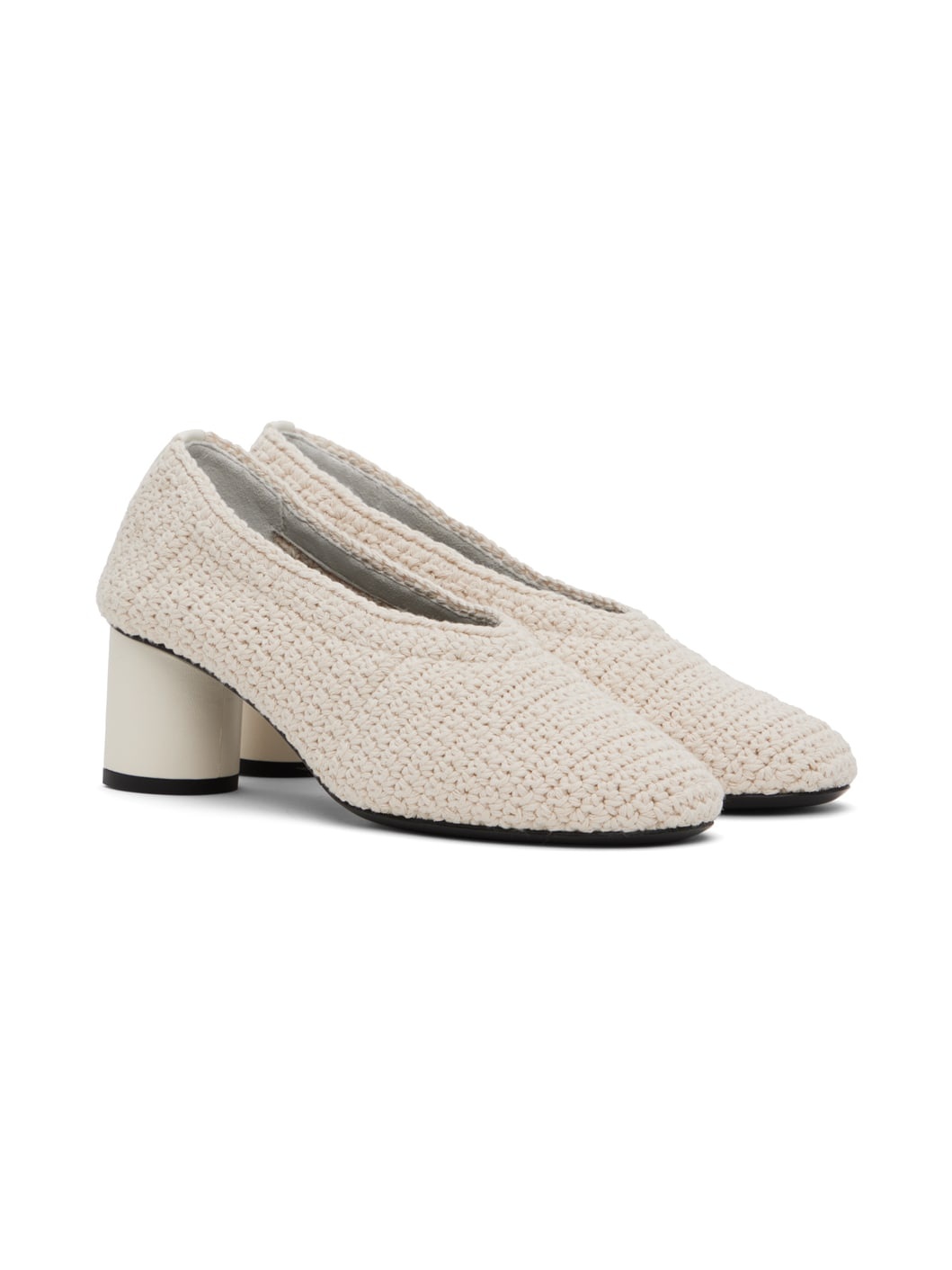 Off-White Crochet Heels - 4