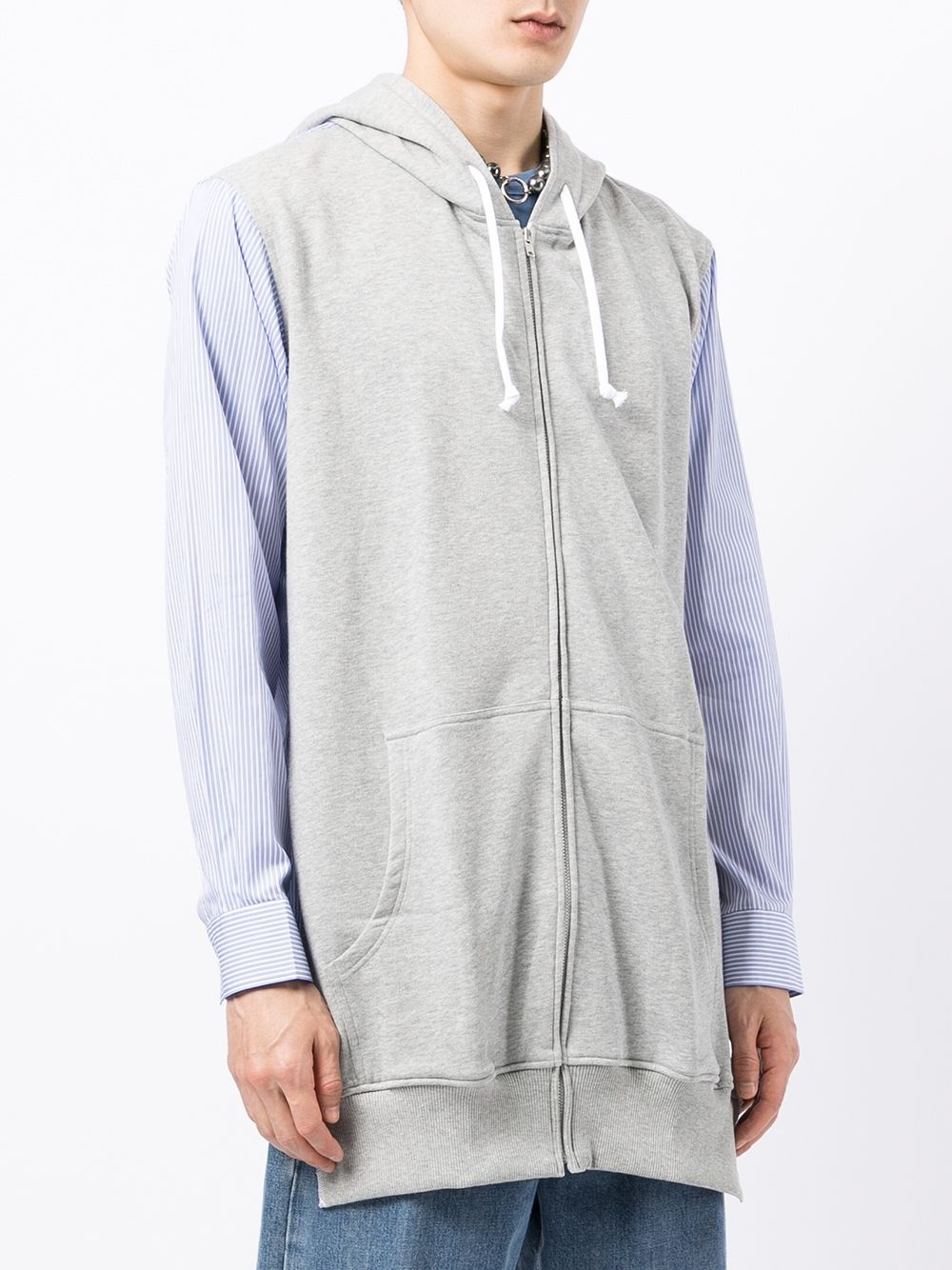 panelled long-sleeve hoodie - 3