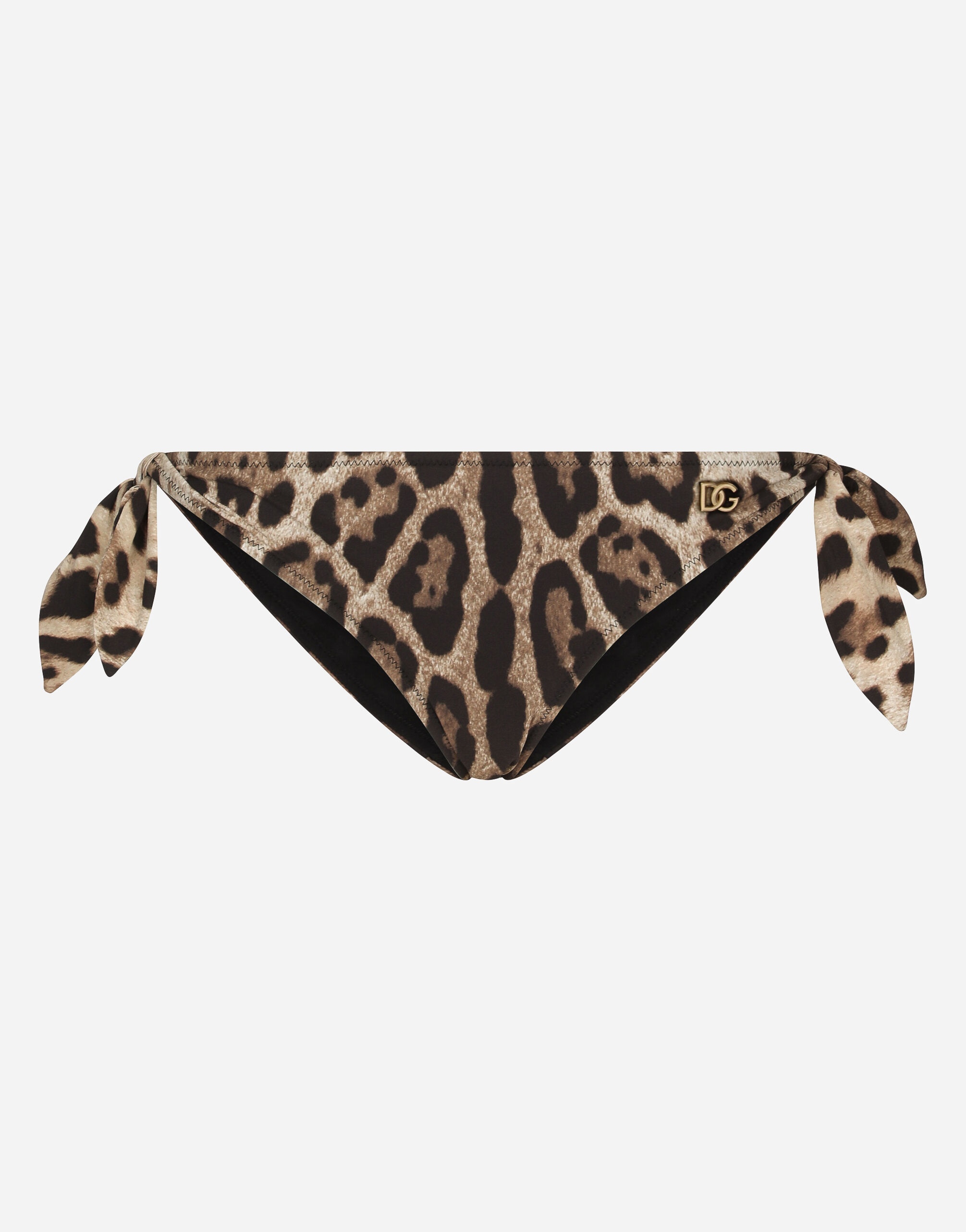 Leopard-print tie bikini bottoms - 1