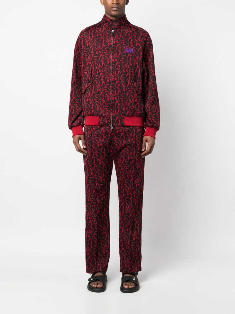 NEEDLES graphic-pattern funnel neck jacket outlook