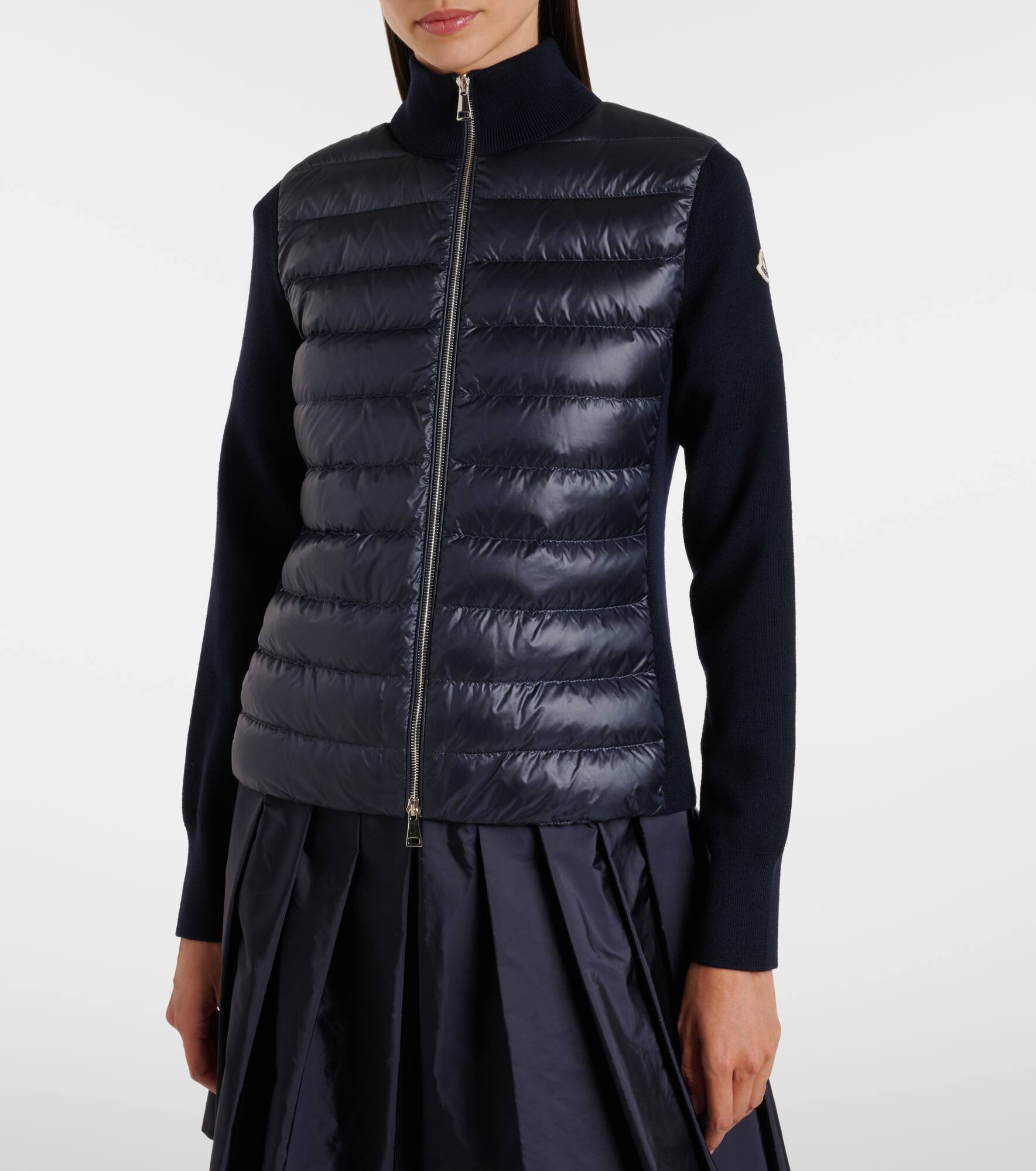 Down-paneled virgin wool cardigan - 5