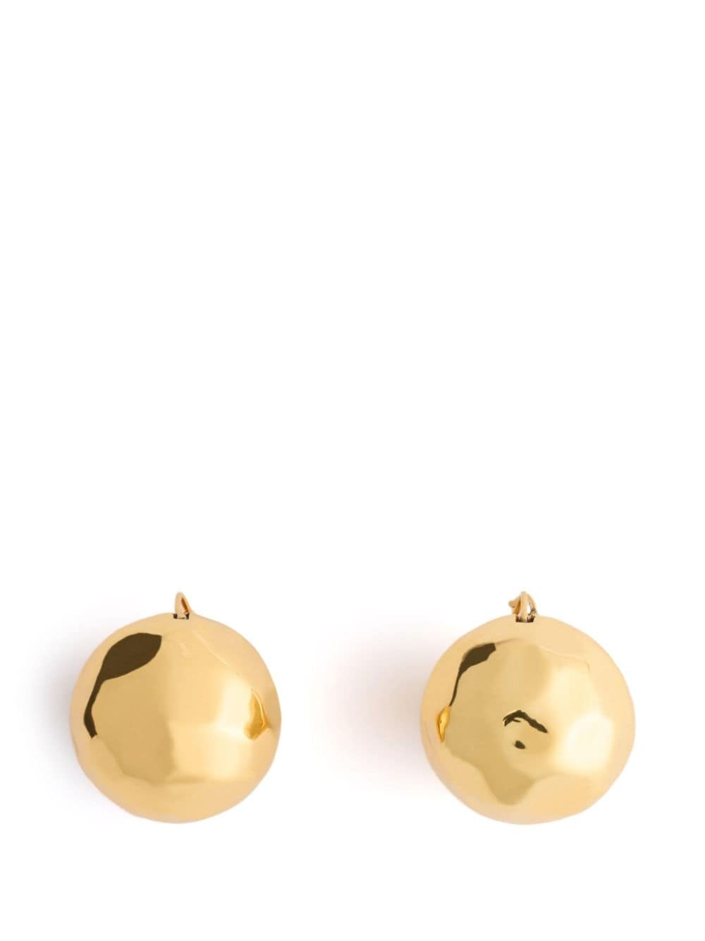 hammered gold-plated earrings - 3
