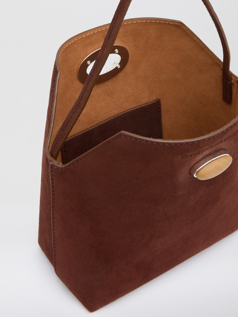 Turnlock Suede Mini Shoulder Bag 3