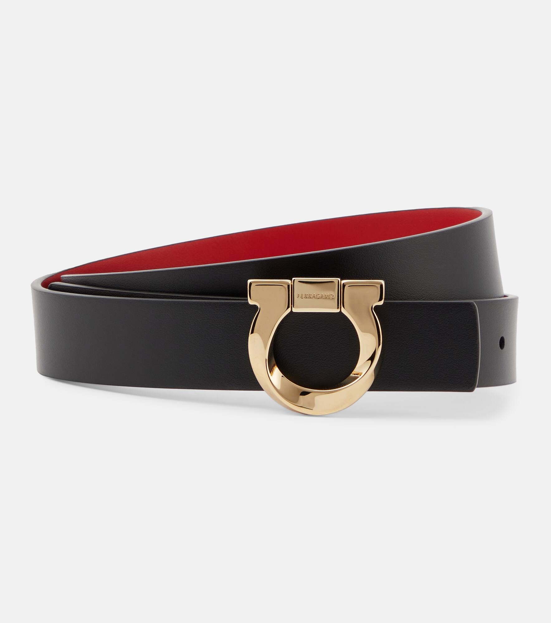 Gancini reversible leather belt - 1