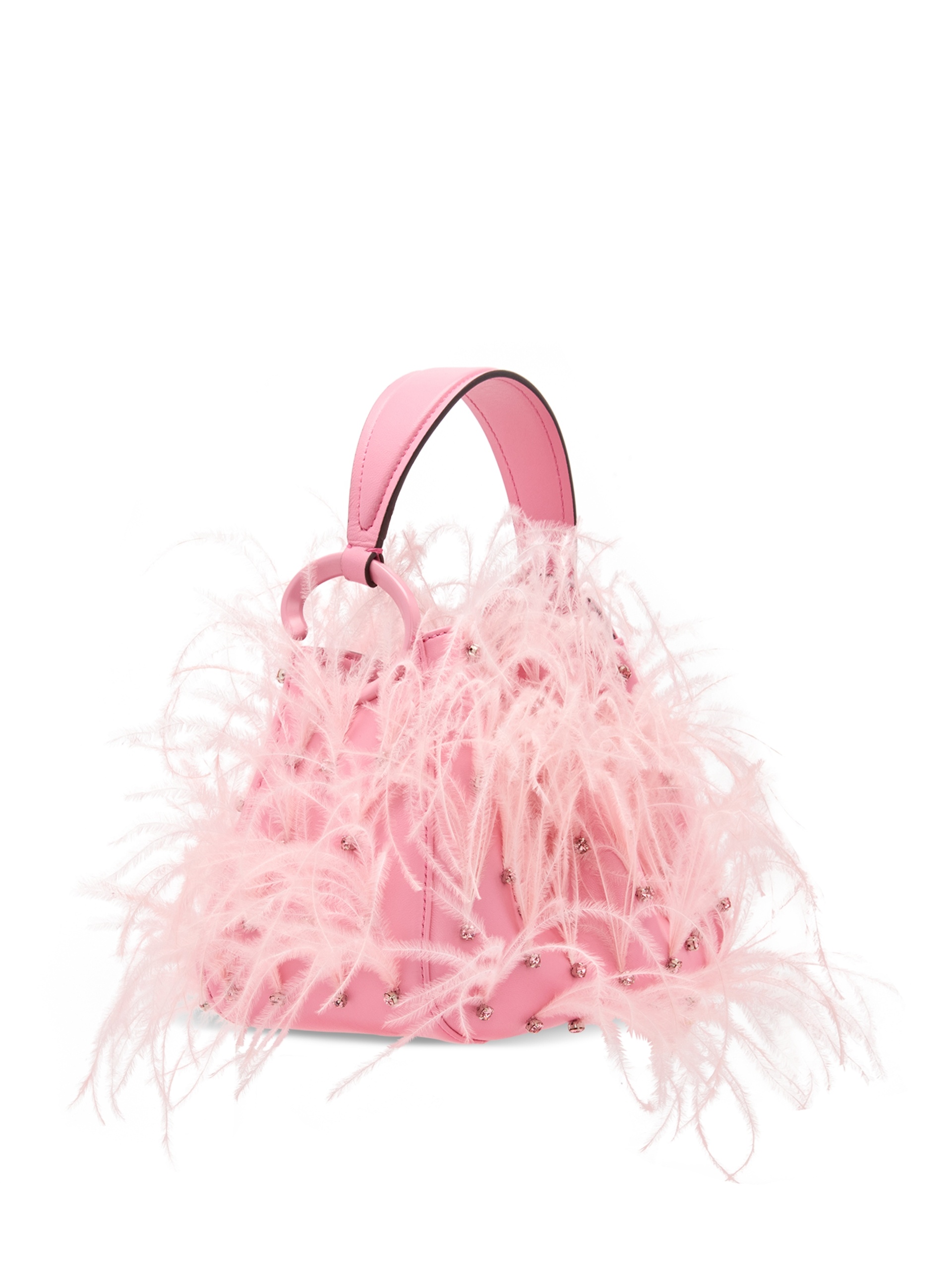 OSTRICH FEATHER O HANDLE BAG - 1