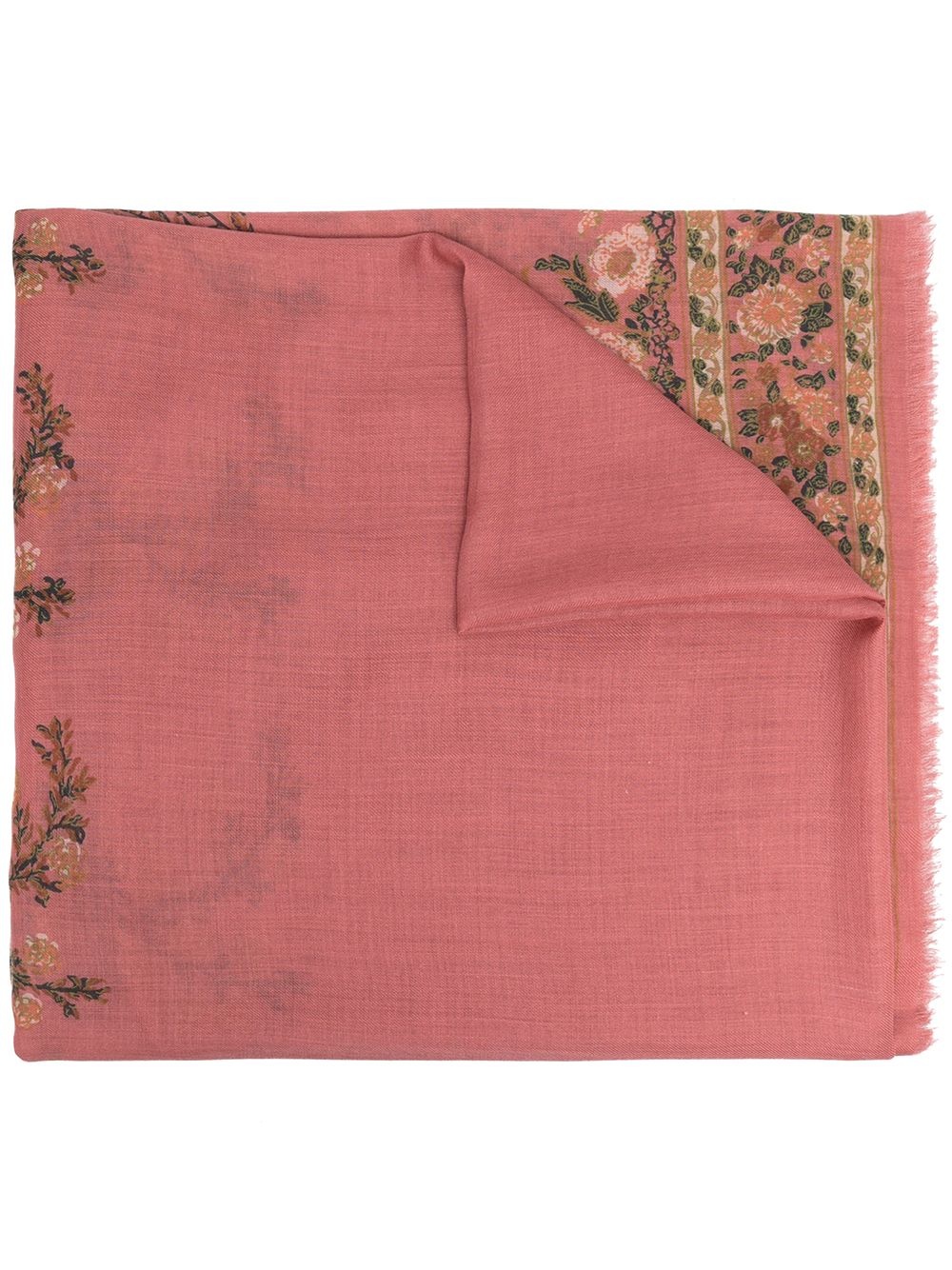 floral print cashmere scarf - 1