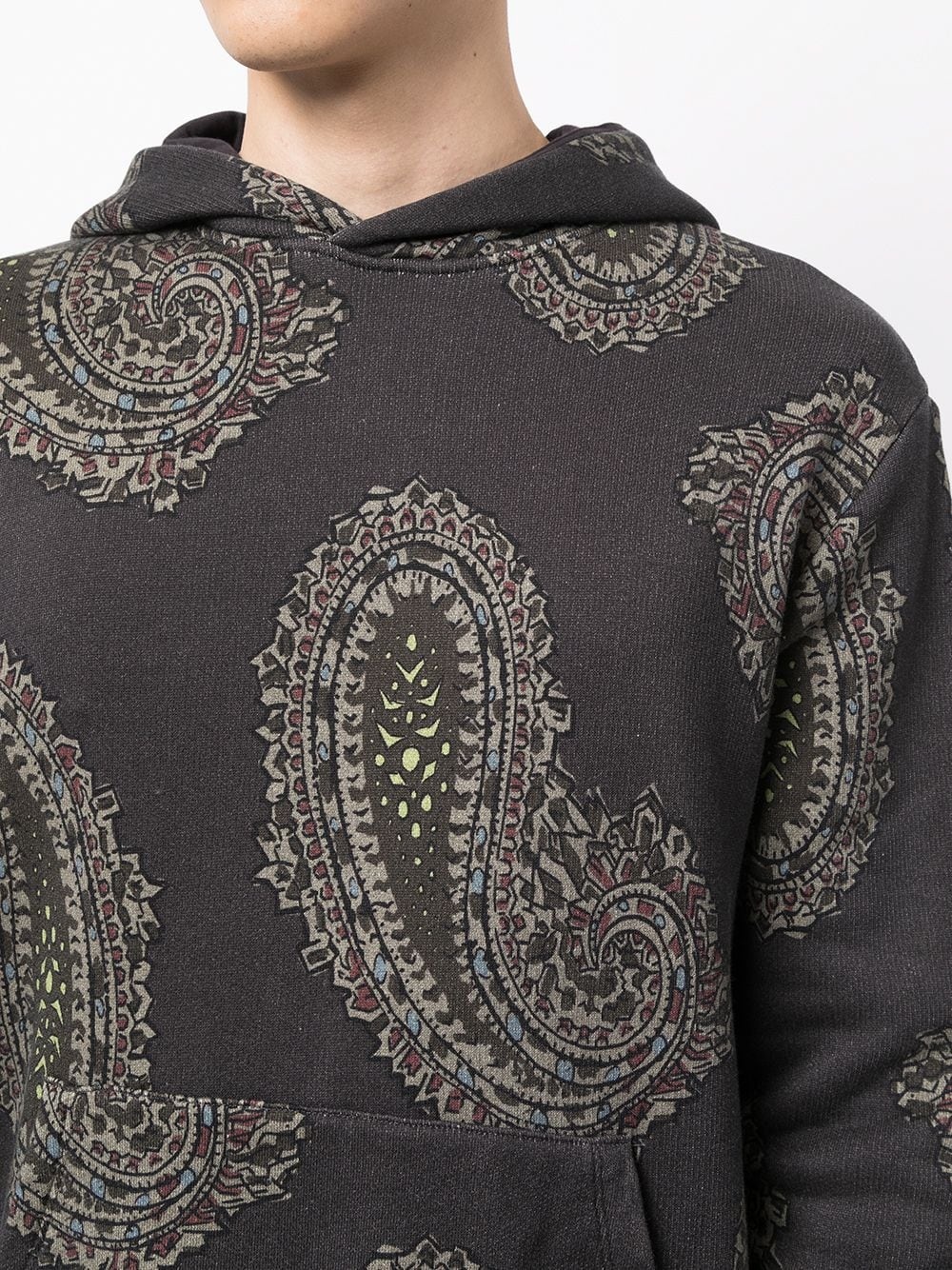 long-sleeved paisley-print hoodie - 5