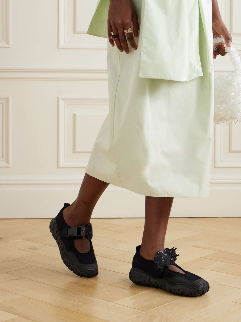 CECILIE BAHNSEN Gitte appliquéd rubber-trimmed stretch-knit sneakers outlook