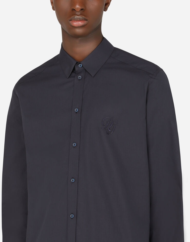 Linen Martini-fit shirt with DG embroidery - 4