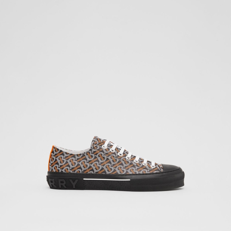 Monogram Print Cotton Blend Sneakers - 1