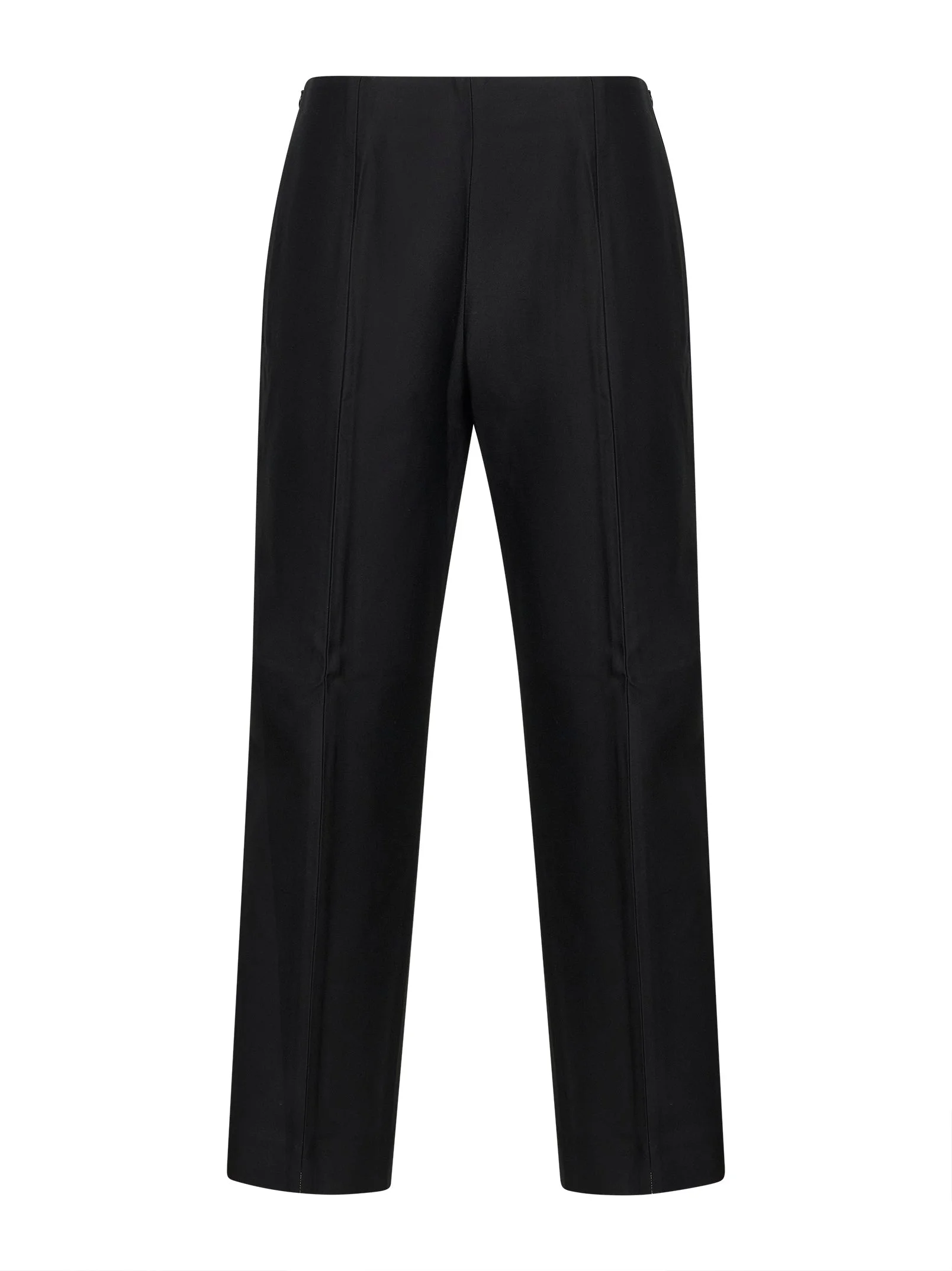 Black wool and silk slim evening trousers - 1